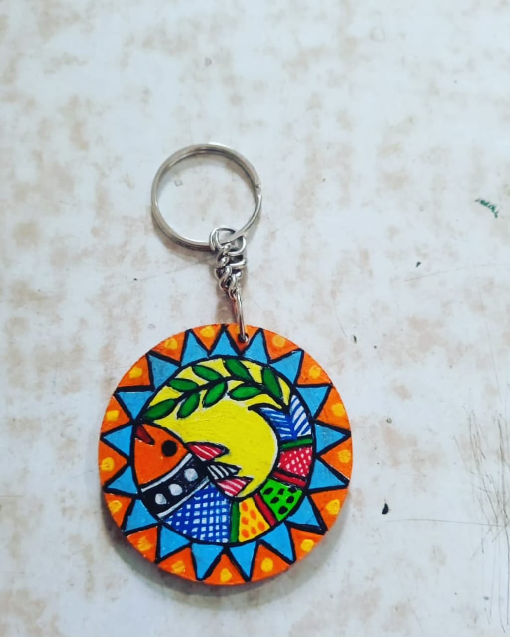 Madhubani painting key ring